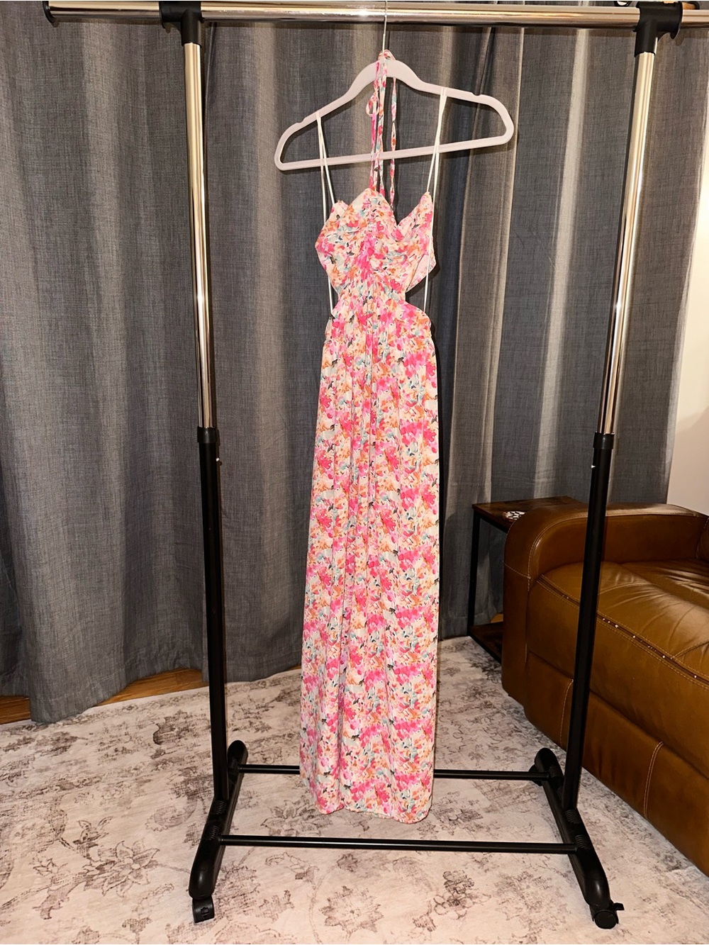 Halter Floral Maxi Dress